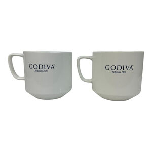 Godiva Belgium 1926 Coffee Cocoa Mugs Set Of 2 Large Cups